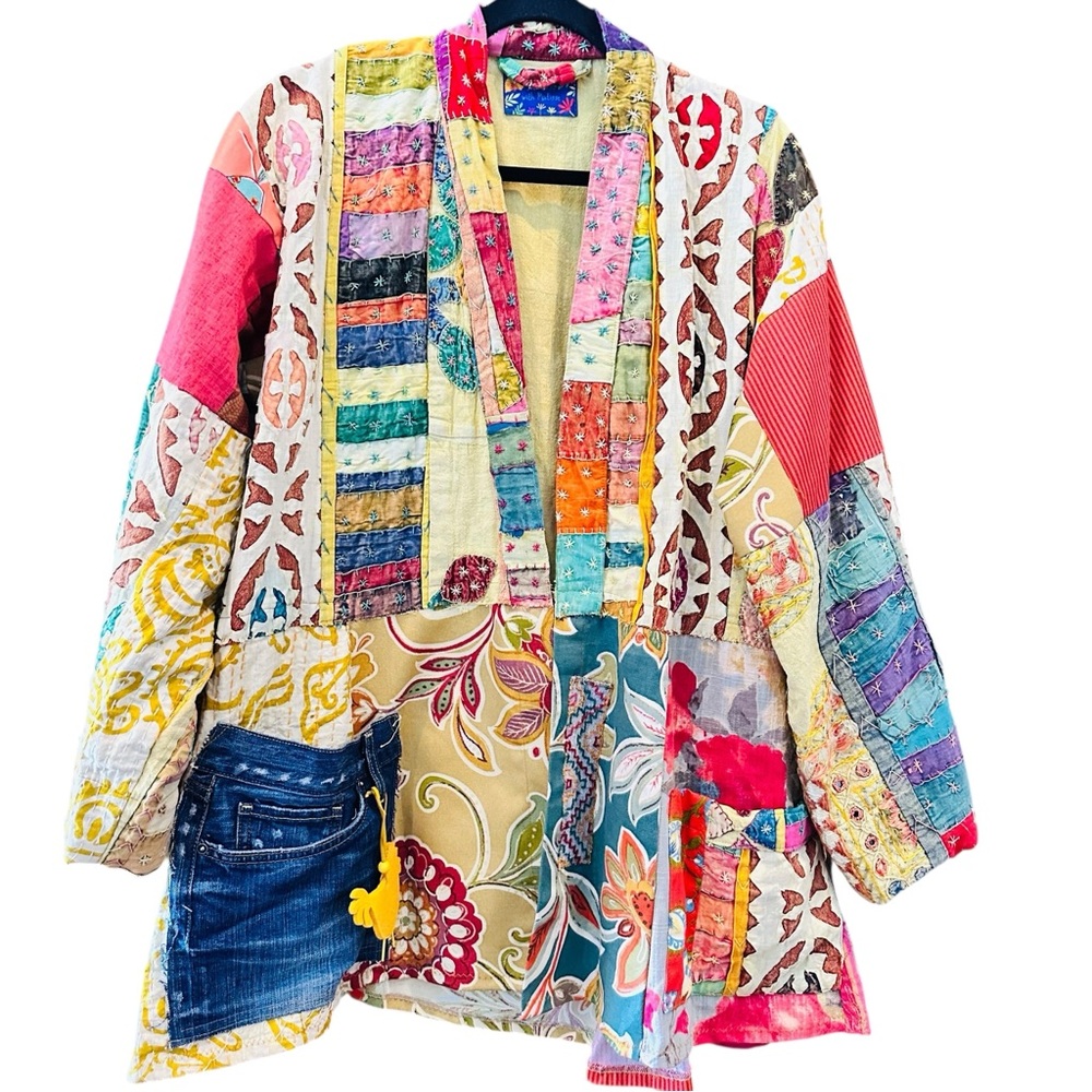 Breakfast With Matisse Colorful Patchwork Jacket NWOT - Picture 2 of 14